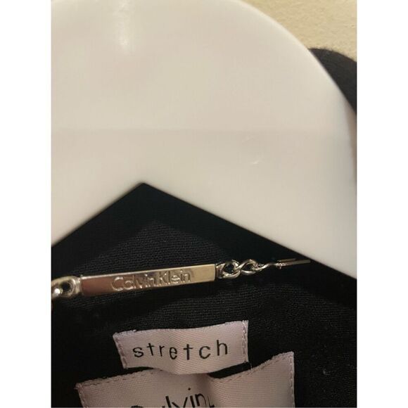 Flawed Calvin Klein black blazer button jacket size 8 petite - Picture 13 of 15